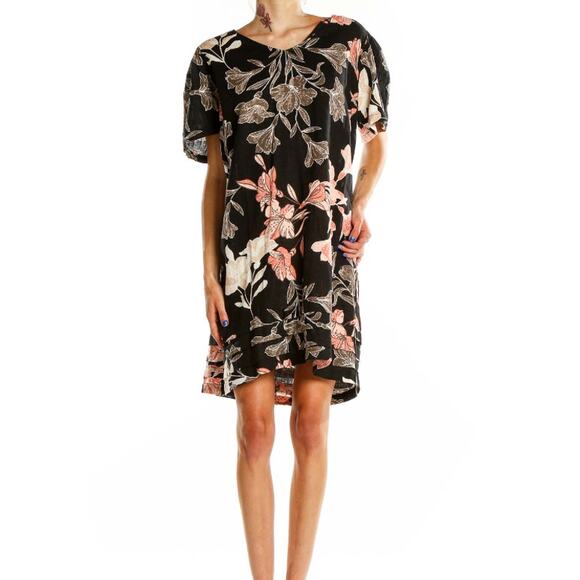 Nicole Miller Linen Floral Print Mini Shift Dress XXL - Picture 1 of 16